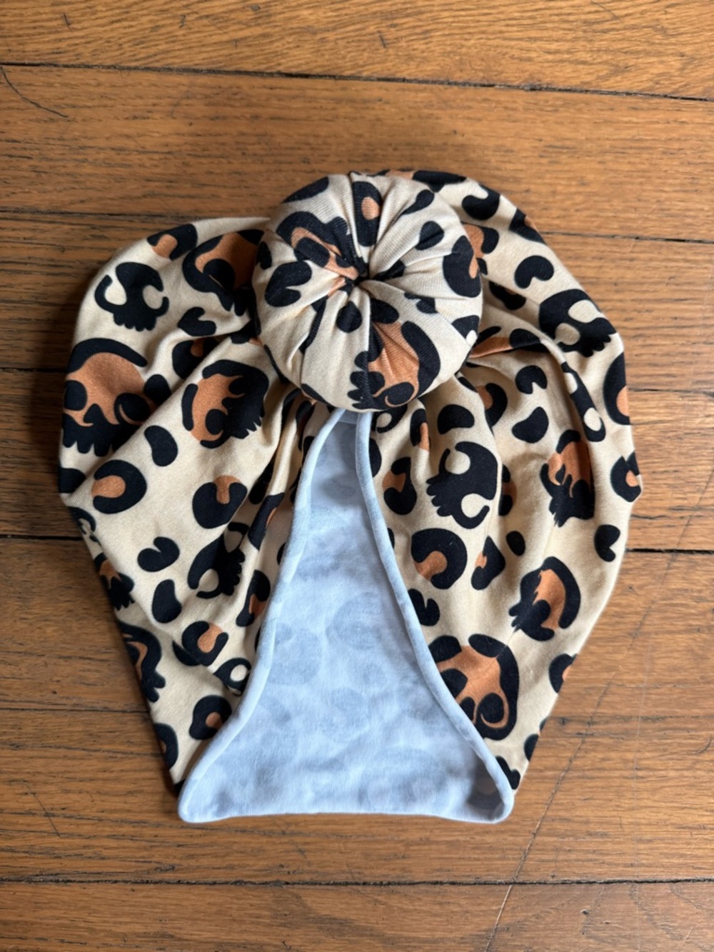 Leopard Skull  Print Adult Turban Brown & Black